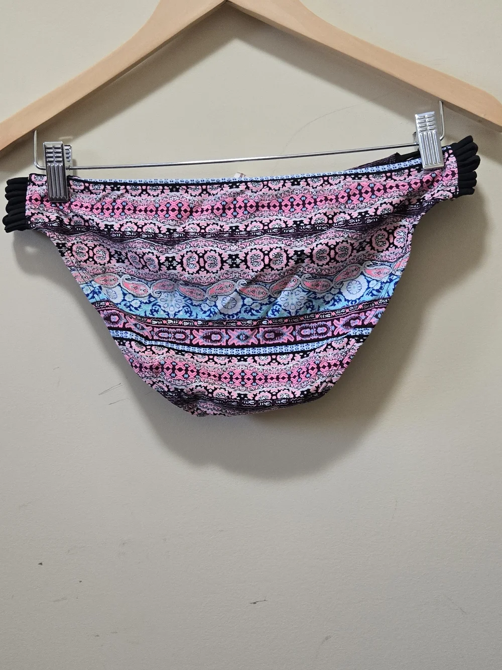 Arizona Jean Company Pink, Blue & Black Patterned Swim Bottoms